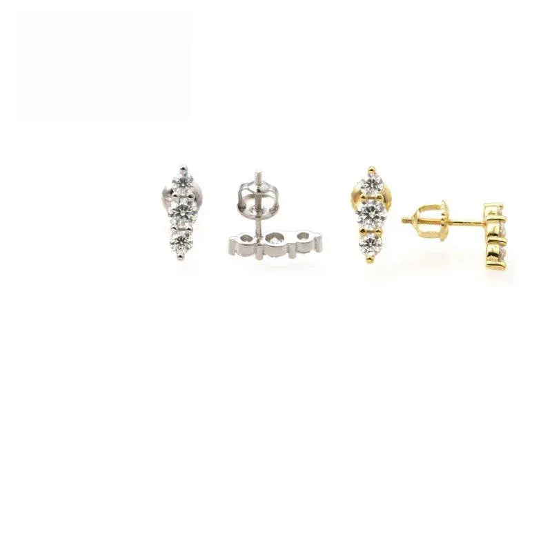 925 Silver Moissanite Stud Earrings for Women - CaratixJewelry