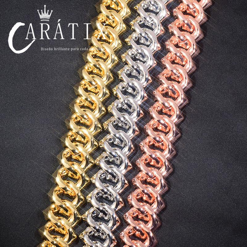 CARÁTIX – Iced Out Rhombus Cuban Link Chain Necklace | Hip Hop CZ Jewelry for Men & Women