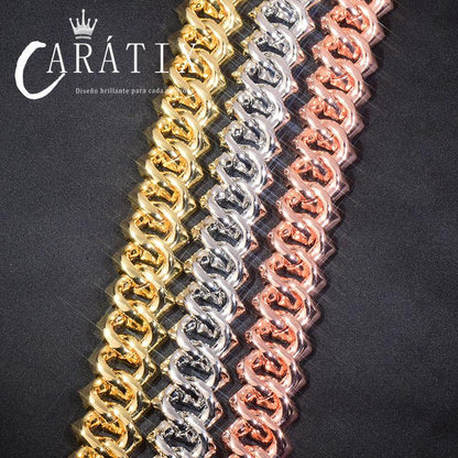 CARÁTIX – Iced Out Rhombus Cuban Link Chain Necklace | Hip Hop CZ Jewelry for Men & Women