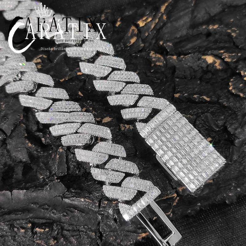CARÁTIX 20mm Iced Out Cuban Link Chain Necklace – 5A+ CZ Rhombus Hip Hop Bling Jewelry for Men | Rapper Gift