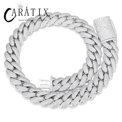 CARÁTIX 20mm 4-Row Cuban Miami Link Chain Necklace – Iced Out CZ Jewelry for Men & Women Hip Hop