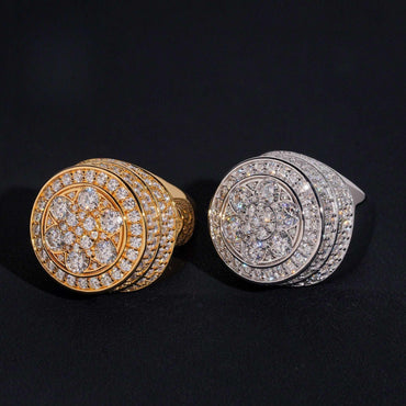D-Color VVS Moissanite Ring | S925 Silver Unisex Iced Out Fashion Jewelry - CaratixJewelry