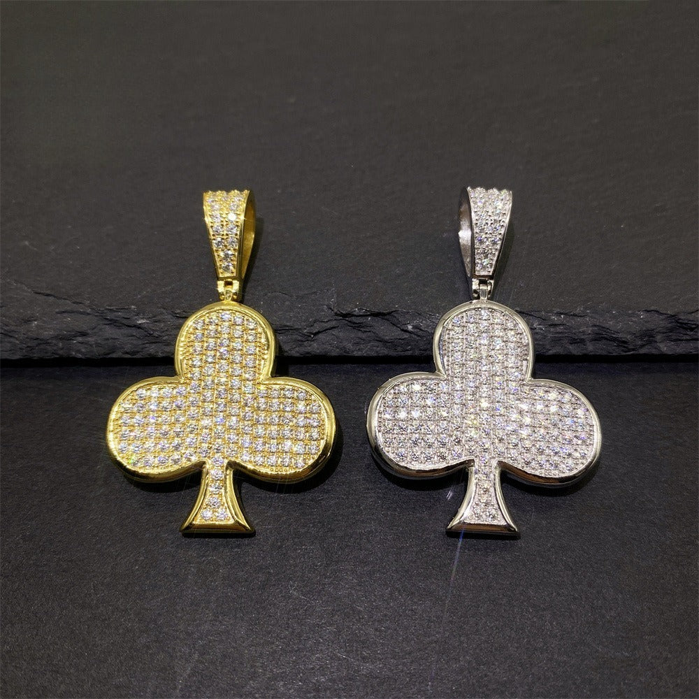 S925 Silver Moissanite Plum Blossom Pendant | Iced Out Flower Charm for Tennis Chains | Caratix
