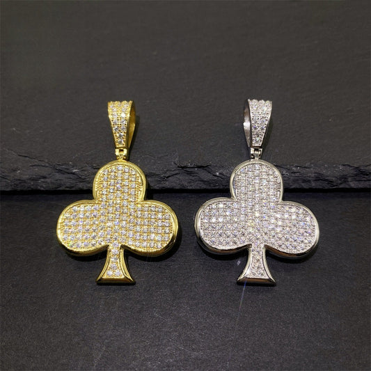 S925 Silver Moissanite Plum Blossom Pendant | Iced Out Flower Charm for Tennis Chains | Caratix