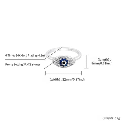 S925 Sterling Silver All-Seeing Eye Ring | Iced Out Hip Hop Band | Caratix