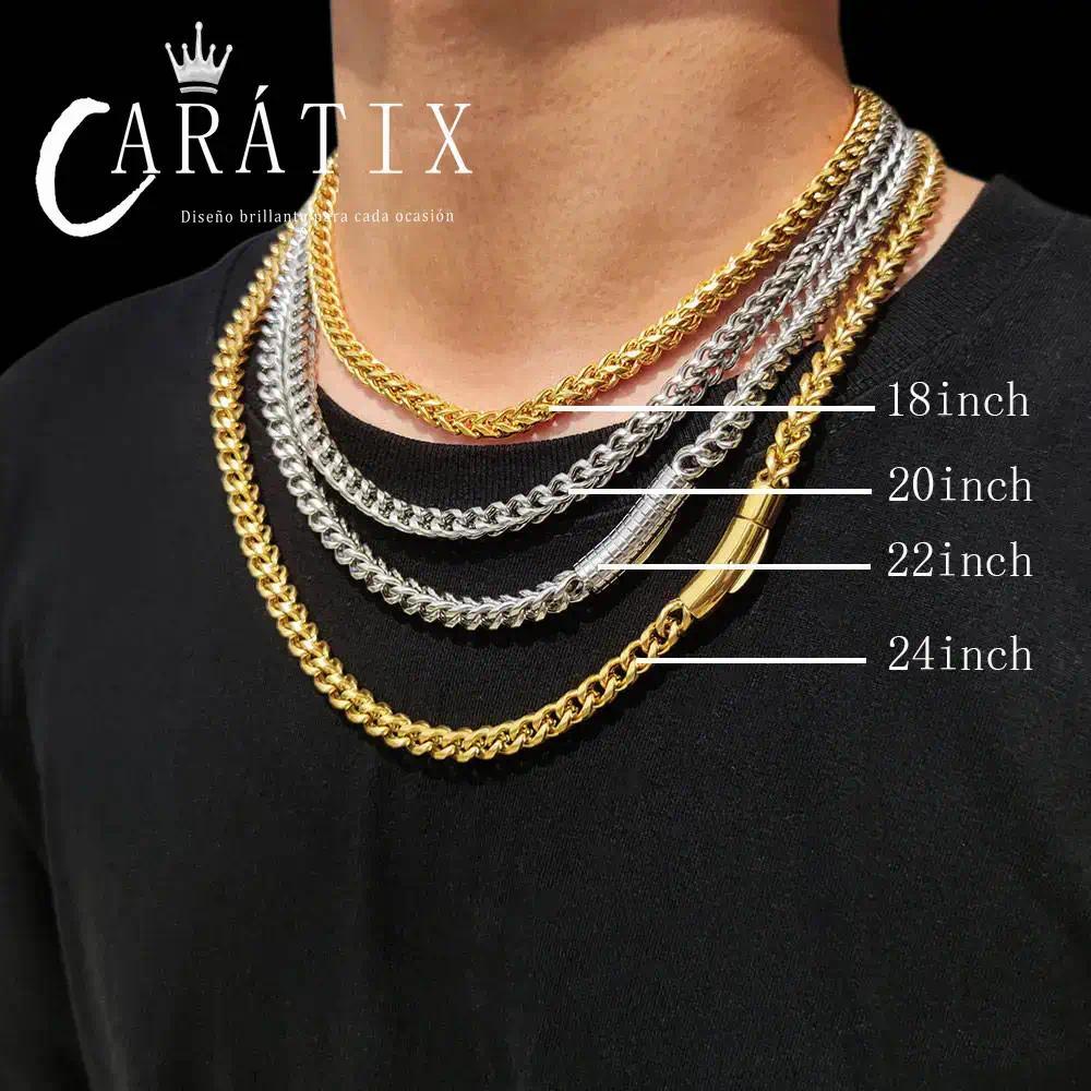 CARÁTIX - Hip Hop Stainless Steel PVD Plated Franco Chain 6MM Polishing Clasp Necklace Stainless Steel  Bracelet Women Mens Jewelry Valentine's Day Gift for Men & Girls & Boys Mothers' Day Gift #Springtok