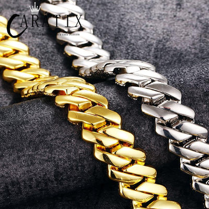 CARÁTIX - Hip Hop 3 Rows AAA CZ Stone Paved Bling Iced Out 20mm Geometric Square Link Chain Necklaces for Men Rapper Jewelry  Valentine's Day Gift for Men & Girls & Boys Mothers' Day Gift #Springtok