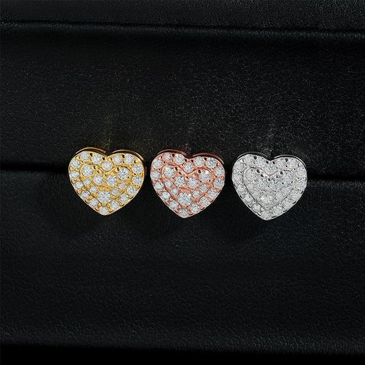 S925 Silver Heart Shape Moissanite Stud Earrings - CaratixJewelry
