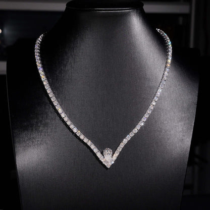 4mm Moissanite Tennis Chain with Cross & Praying Hands Pendant – S925 Sterling Silver Hip Hop Streetwear Jewelry - CaratixJewelry