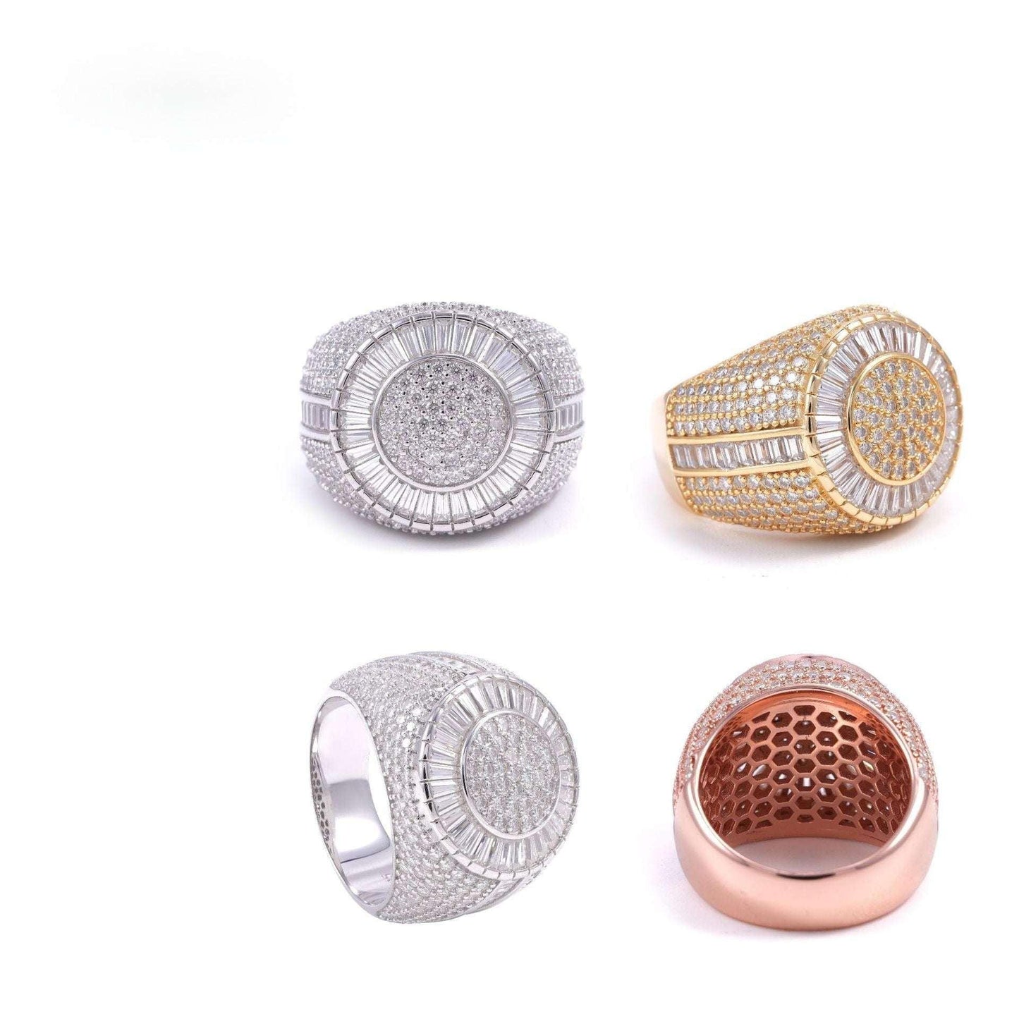 D-Color VVS Moissanite Hip Hop Ring | S925 Silver Unisex Iced Out Fashion Jewelry - CaratixJewelry