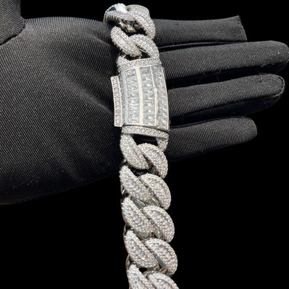 20MM Tennis Baguette Diamond Triple Edition Iced Out Diamond Necklace Chain – Luxury Hip Hop Jewelry for Men & Women