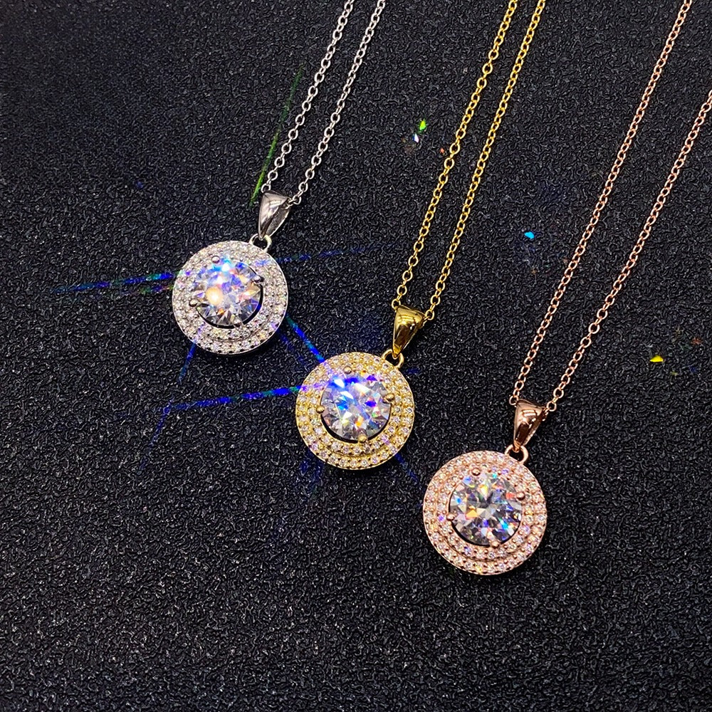 2 Carat D-Color Moissanite Necklace | S925 Sterling Silver Solitaire Pendant | Caratix