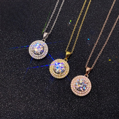 2 Carat D-Color Moissanite Necklace | S925 Sterling Silver Solitaire Pendant | Caratix