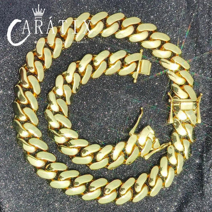 CARÁTIX - 22mm Brass Cuban Chain Luxury   Big Heavy Solid Miami Cuban Necklace For Men Valentine's Day Gift for Men & Girls & Boys Mothers' Day Gift #Springtok
