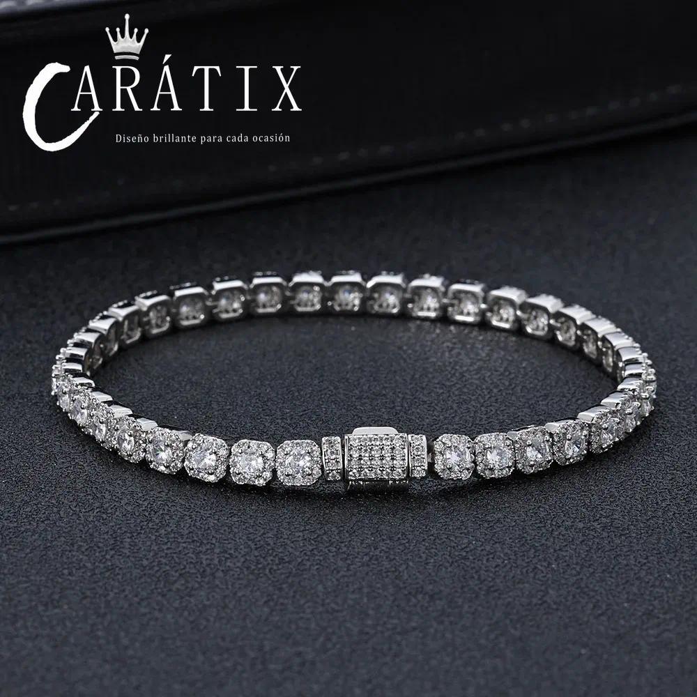 CARÁTIX - Women's Shiny AAAAA Zircon Tennis Chain Rock Miami Tennis Necklace Jewelry Valentine's Day Gift for Men & Girls & Boys Mothers' Day Gift #Springtok