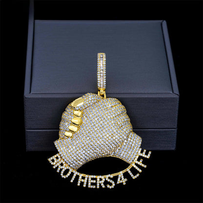 Luxury Full Pave Moissanite/Zircon Lettering Necklace - Eternal Vow Hip Hop Pendant | Caratix