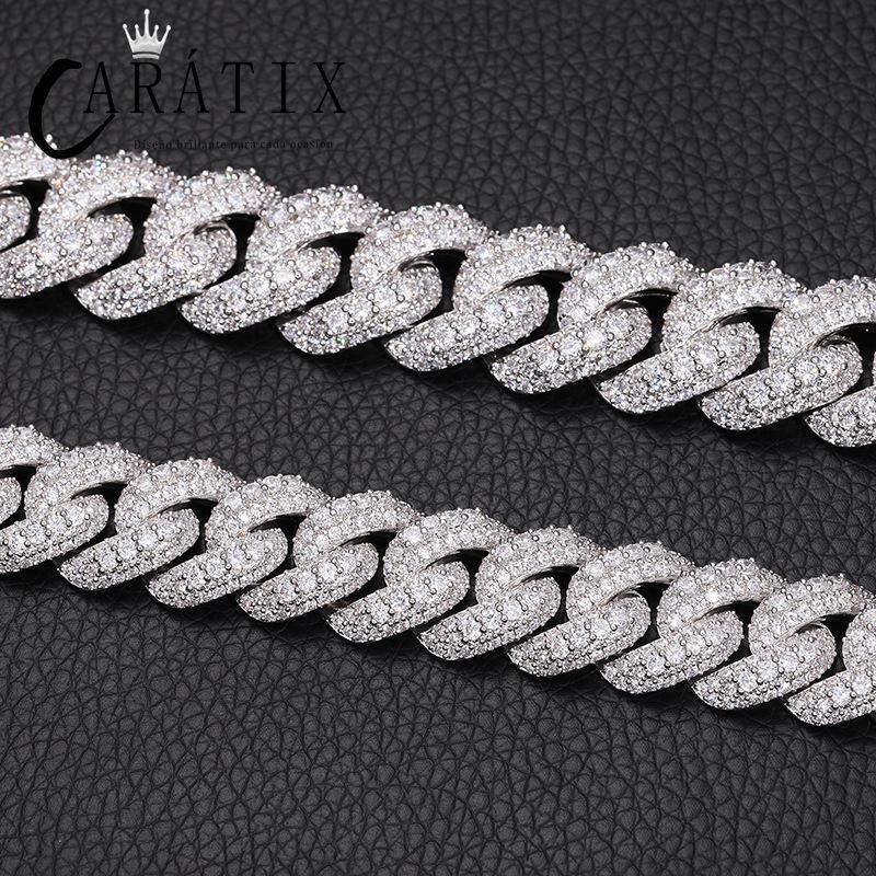 CARÁTIX 15mm Bubble Cuban Link Chain Necklace – 5A+ CZ Iced Out Hip Hop Bling Jewelry for Men | Solid Rapper Gift