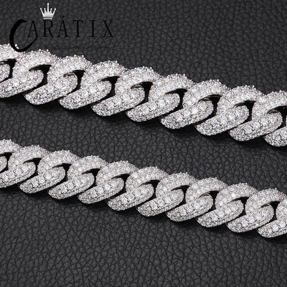 CARÁTIX 15mm Bubble Cuban Link Chain Necklace – 5A+ CZ Iced Out Hip Hop Bling Jewelry for Men | Solid Rapper Gift