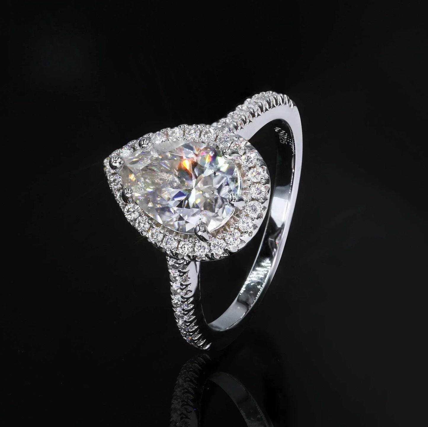 2ct Teardrop Moissanite Ring | S925 Silver Romantic Women’s Proposal Jewelry - CaratixJewelry