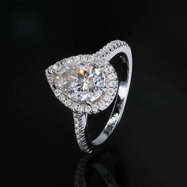 2ct Teardrop Moissanite Ring | S925 Silver Romantic Women’s Proposal Jewelry - CaratixJewelry