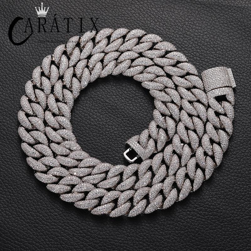 CARÁTIX 15mm Full CZ Cuban Chain | Iced Out Hip Hop Necklace for Men