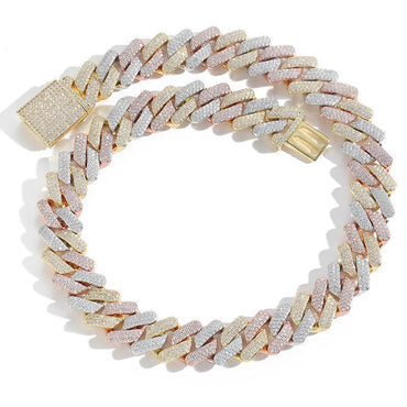 CARÁTIX 20mm Rhombus Cuban Chain Set | 3A+ CZ Iced Out Hip Hop Necklace & Bracelet for Men - CaratixJewelry