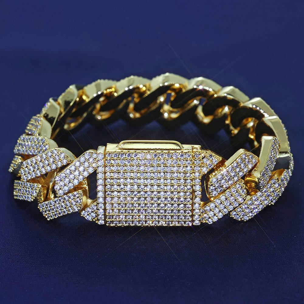 CARÁTIX 20mm Two-Tone Miami Cuban Link Chain Necklace – 5A CZ Iced Out Hip Hop Bling Jewelry for Men | Rapper Gift