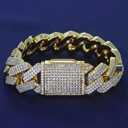 CARÁTIX 20mm Two-Tone Miami Cuban Link Chain Necklace – 5A CZ Iced Out Hip Hop Bling Jewelry for Men | Rapper Gift