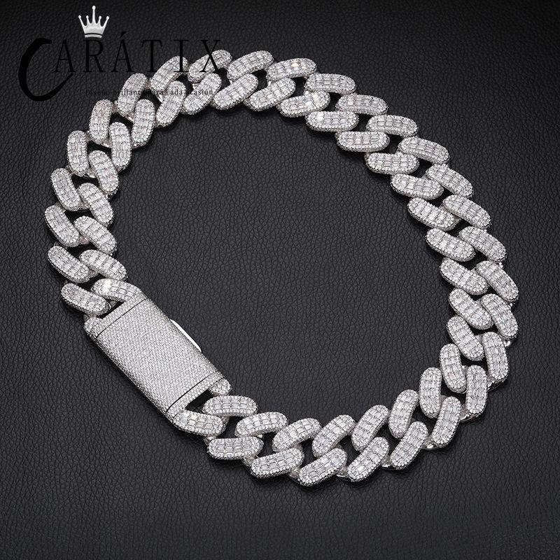 CARÁTIX 28mm Heavy Cuban Link Chain Necklace – 5A+ CZ Iced Out Solid Hip Hop Bling Jewelry for Men | Rapper Gift