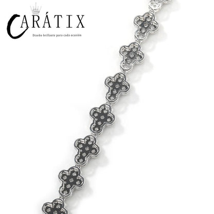 CARÁTIX - Hip Hop 5A+ CZ Stone Bling Iced Out Crosses Link Chain Bracelet for Men Women Rapper Jewlery Golden Silver Color  Valentine's Day Gift for Men & Girls & Boys Mothers' Day Gift #Springtok