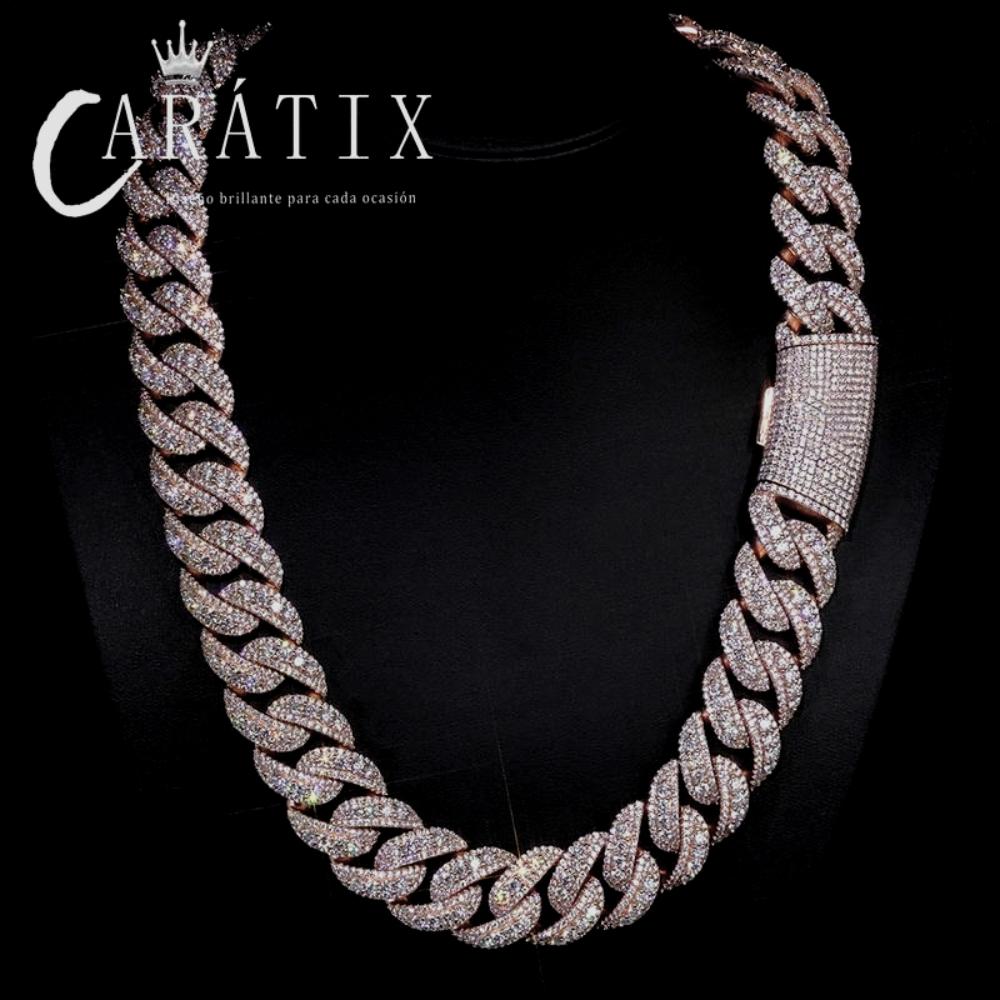 CARÁTIX 22mm Bubble Cuban Chain | Iced Out Zircon Hip Hop Necklace for Men