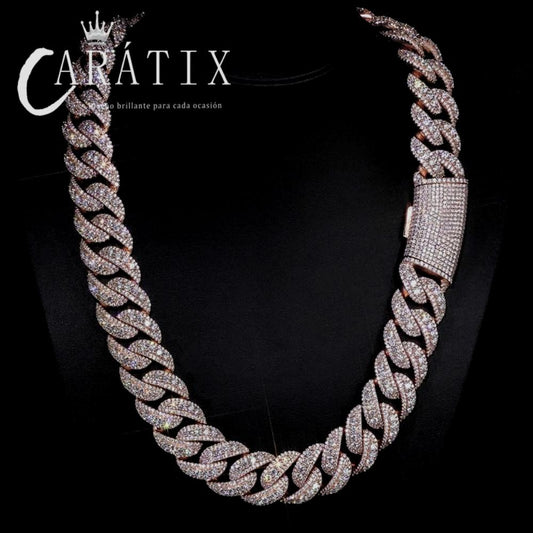 CARÁTIX 22mm Bubble Cuban Chain | Iced Out Zircon Hip Hop Necklace for Men
