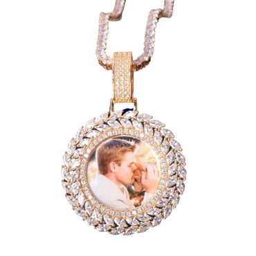 Baguette Custom Photo Pendant Necklace – Iced Out Hip Hop Jewelry - CaratixJewelry