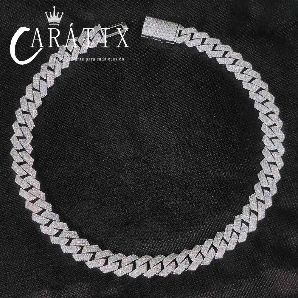 CARÁTIX -  15mm 4 Rows Cuban Chain Necklace White   Cz Prong Necklace  Cuban Link Chain For Men Valentine's Day Gift for Men & Girls & Boys Mothers' Day Gift #Springtok