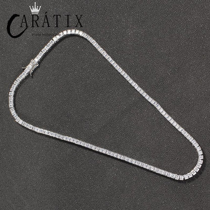 CARÁTIX 6mm Square Tennis Chain | AAA CZ Iced Out Hip Hop Necklace for Men