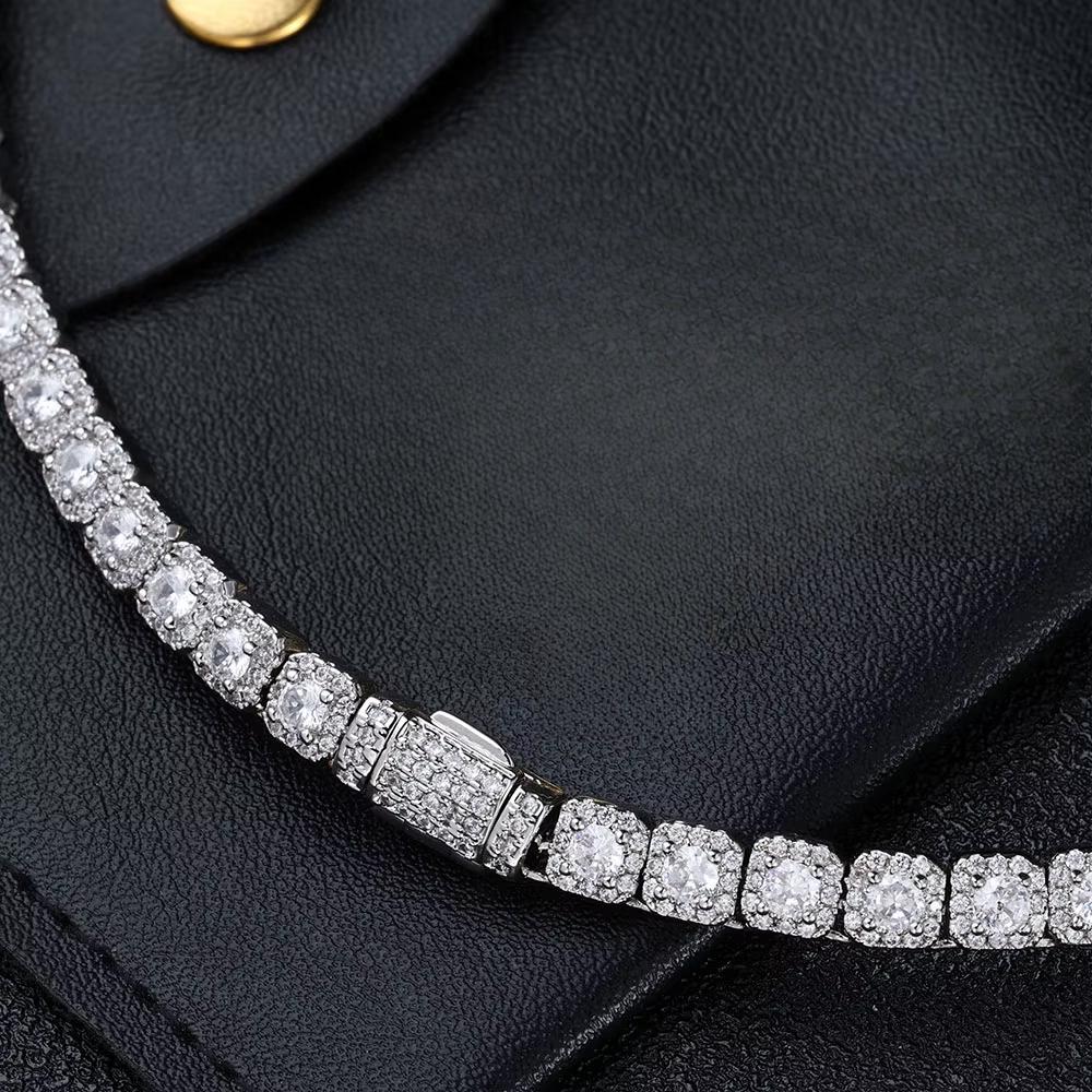 CARÁTIX - Women's Jewelry Bracelet Copper AAAAA Zircon 5mm Tennis Chain Gold/Silver Plated Flip Buckle Bracelet Valentine's Day Gift for Men & Girls & Boys Mothers' Day Gift #Springtok