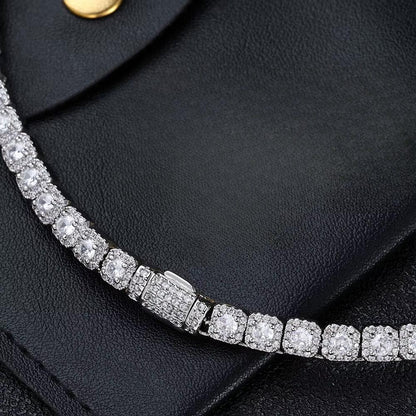 CARÁTIX - Women's Jewelry Bracelet Copper AAAAA Zircon 5mm Tennis Chain Gold/Silver Plated Flip Buckle Bracelet Valentine's Day Gift for Men & Girls & Boys Mothers' Day Gift #Springtok