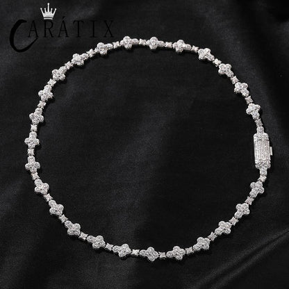 CARÁTIX Cross & Star Link Chain Necklace – 5A+ CZ Iced Out Hip Hop Bling Jewelry for Men & Women | Gold & Silver Rapper Gift