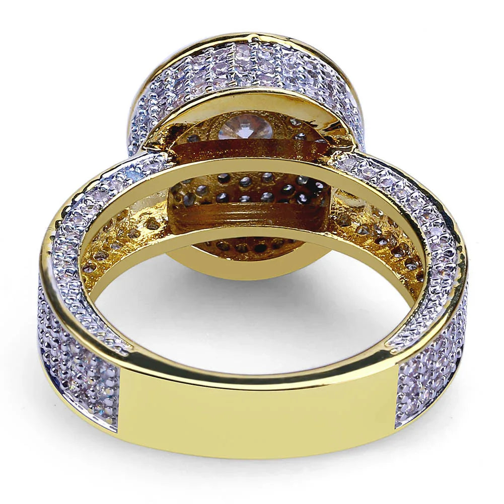 Real 18K Gold Plated Hip Hop Ring | Micro-Pave Zirconia Band | Caratix
