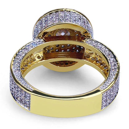 Real 18K Gold Plated Hip Hop Ring | Micro-Pave Zirconia Band | Caratix