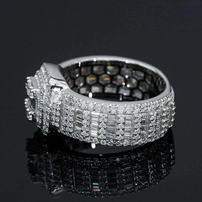 T-Cut Moissanite Men’s Ring | S925 Silver Full Iced Out Hip Hop Jewelry - CaratixJewelry
