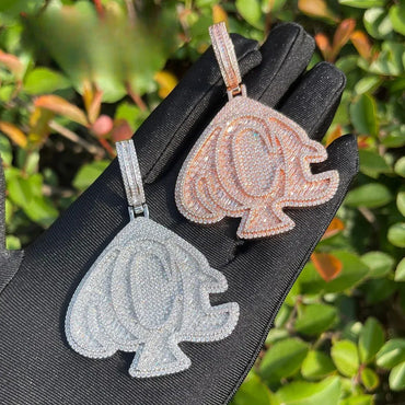 Iced Out "ACE" Letter Pendant | Men's Top Player Necklace | Premium Copper CZ Poker Jewelry | Number One Status Bling | Caratix - CaratixJewelry