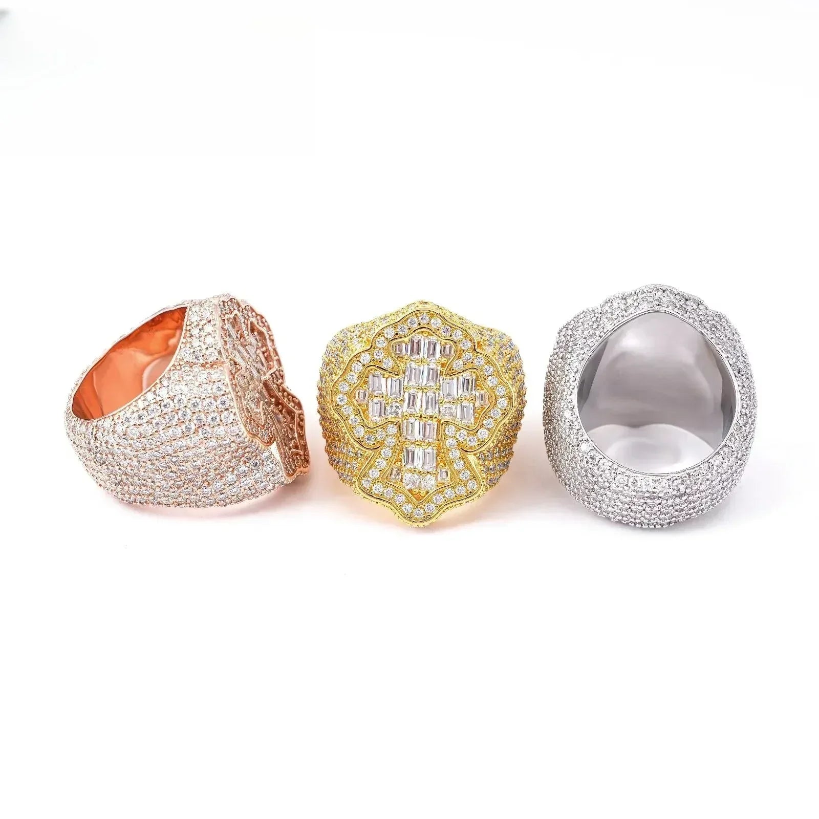 D-Color VVS Step-Cut Moissanite Ring | S925 Silver Unisex Iced Out Fashion Jewelry - CaratixJewelry
