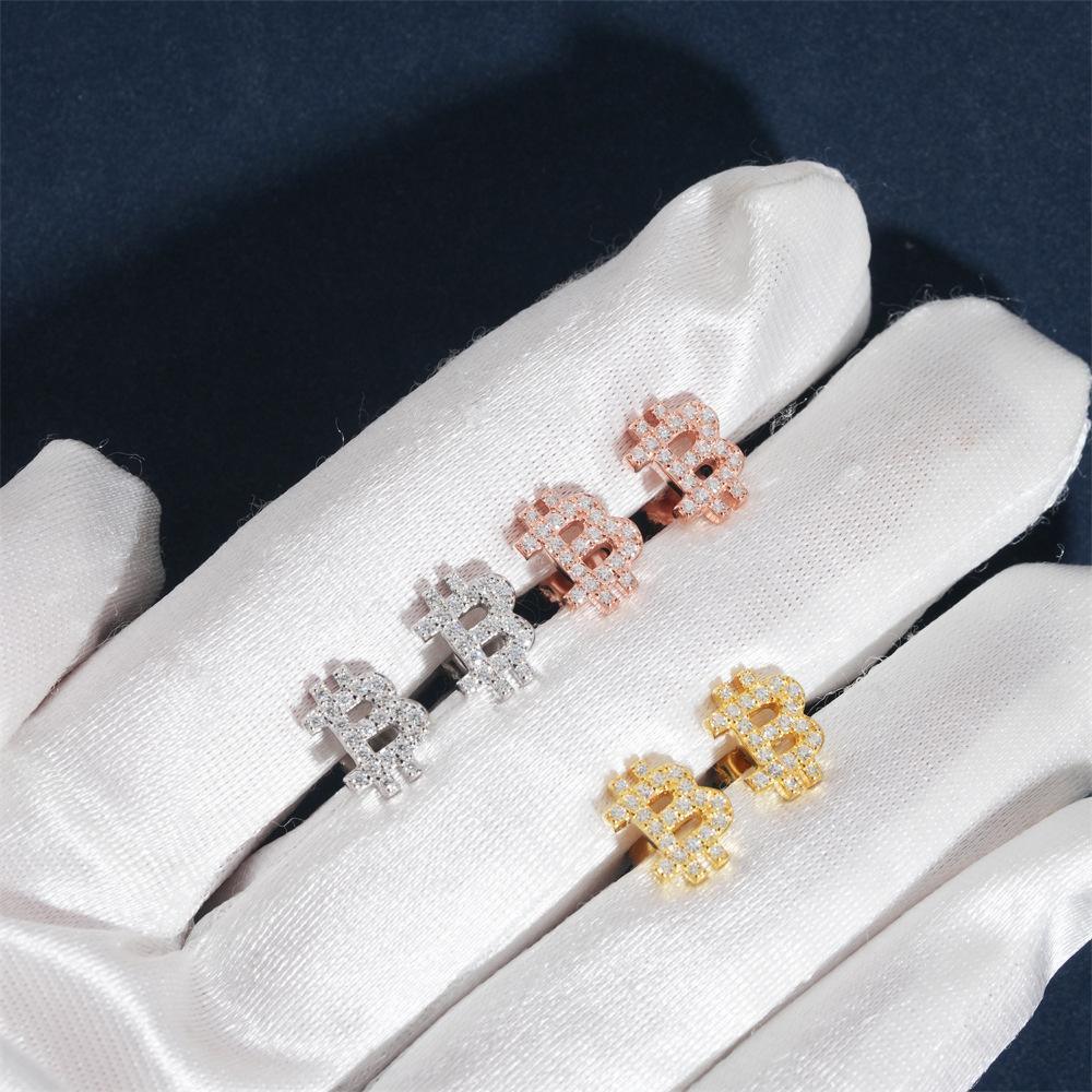 S925 Silver Coin Style Moissanite Hip Hop Hoop Earrings - CaratixJewelry