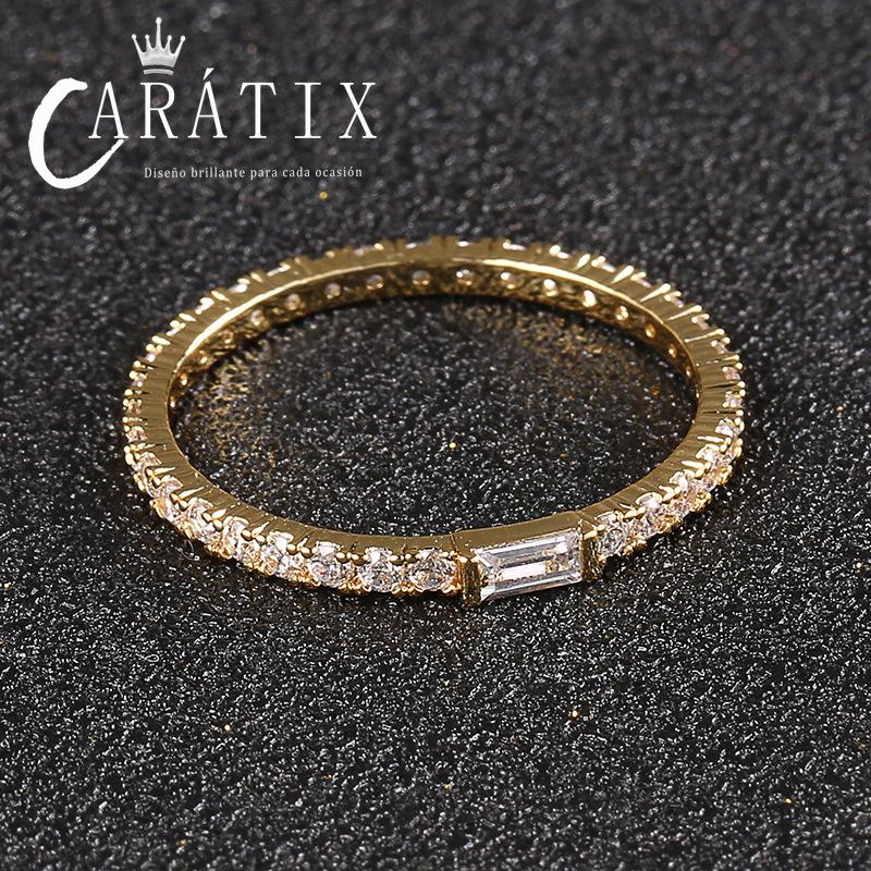 CARÁTIX Square Couple Ring | Plated Unisex Hip Hop Jewelry for Men & Women