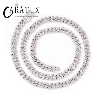 CARÁTIX – 7mm 5A+ CZ Paved Solid Cuban Curb Link Chain Necklace | Bling Hip Hop Jewelry for Men & Women