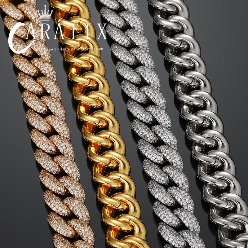 CARÁTIX 20mm 4-Row Cuban Chain | Claw Set CZ Iced Out Hip Hop Necklace for Men