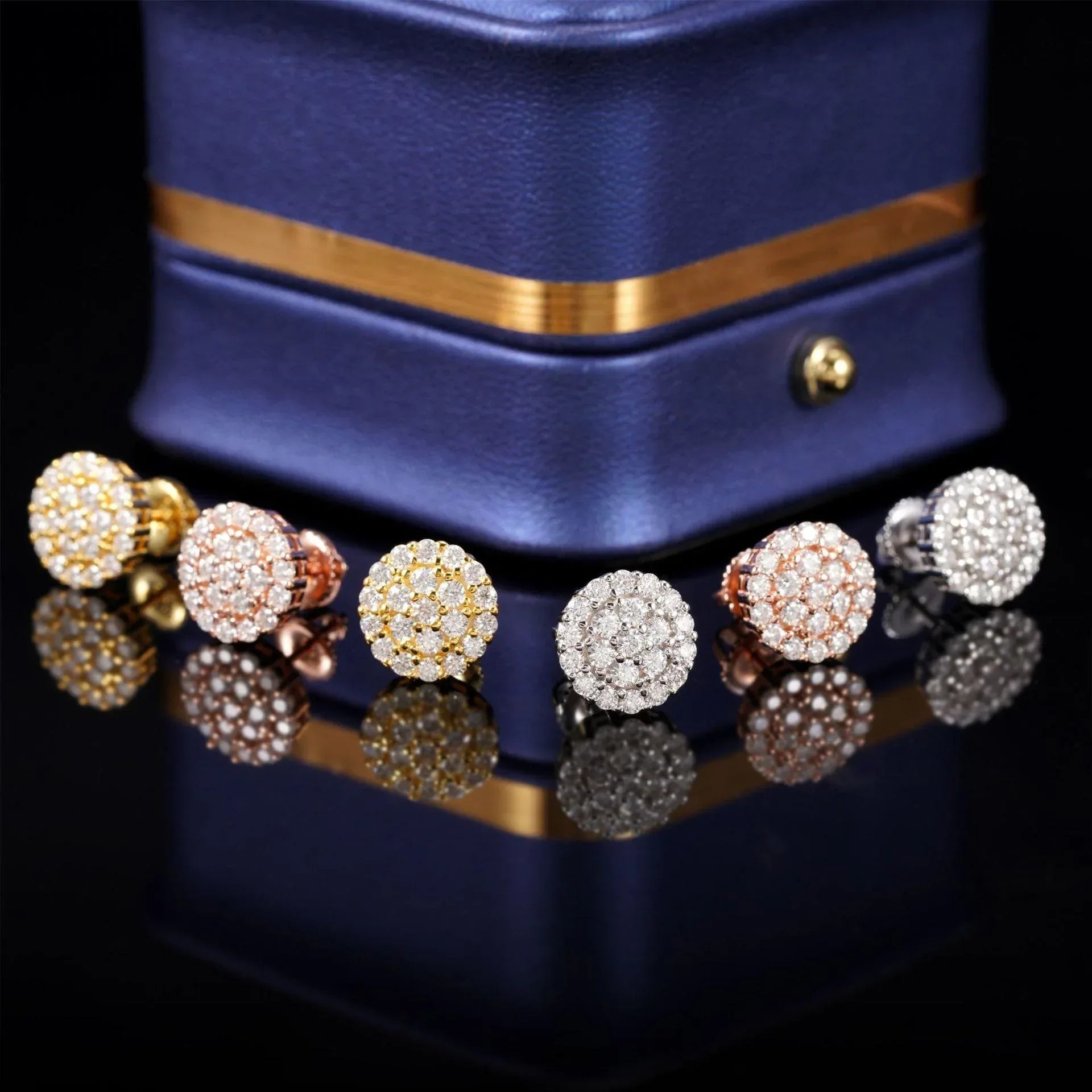 S925 Silver Round D Color Moissanite Inspired Stud Earrings - CaratixJewelry