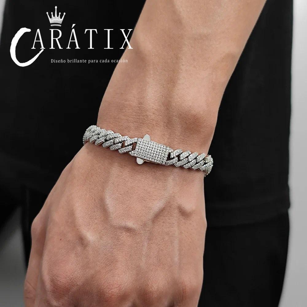 CARÁTIX – 8mm 2-Row Thin Cuban Link Chain Necklace | Cubic Zirconia Hip Hop Jewelry for Men & Women