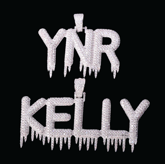 Hanging Iced Letters Personalized Custom Name Necklace Pendant - Luxury Custom Jewelry